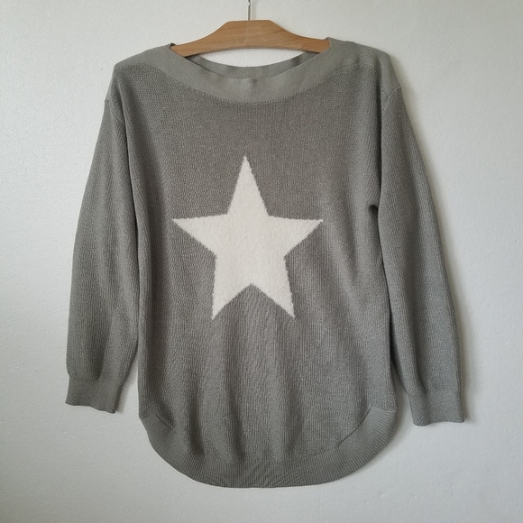 Astrologie Womens M Sweater Tunic Eyelash Knit Star Gray - Picture 1 of 8